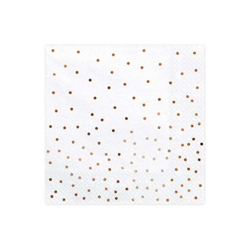Picture of PAPER NAPKINS DOTS WHITE 33X33CM